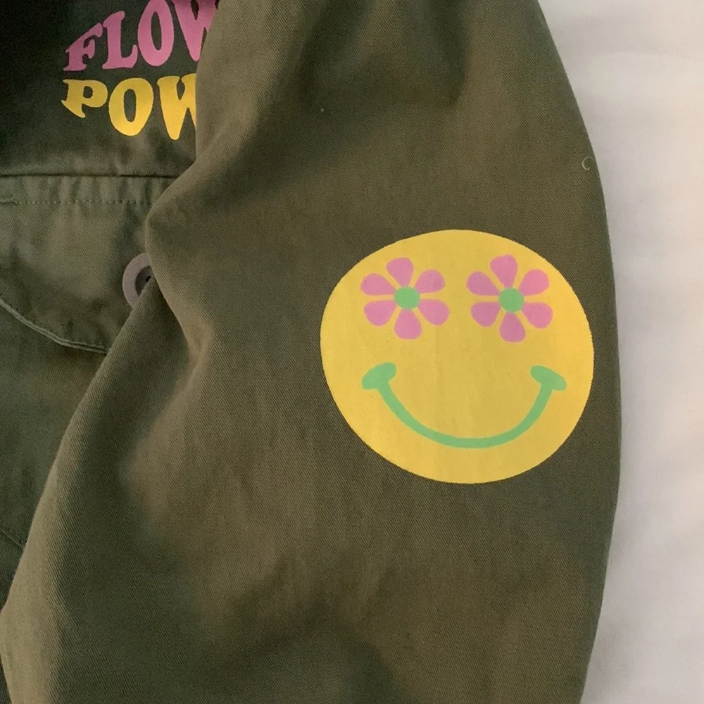 Tiny Whales Flower Power Button Up Shirt. - Picture 4 of 6